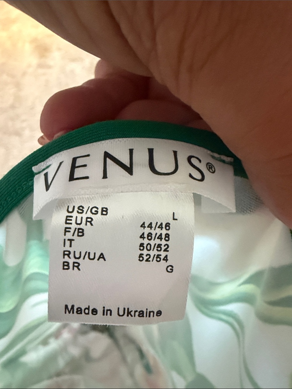 VENUS Green and White Floral Dress Label Detail - Picture 2 of 2